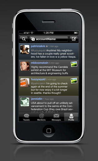 iPhone interface