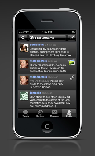 iPhone interface